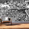 Vlies Tapete Poster XXL Fototapete Graffiti Street Art bunt Farbe schwarz weiß, Größe 100 x 80 cm