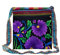 PHEVOS Leichte Vintage-Umhängetasche, ethnische Tribal-Stickerei, Boho, Hippie, Umhängetasche, Handy-Tasche für Frauen, (Violette Blume), Small