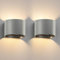 ledscom.de 2 Stück Wandleuchte RUNEL für außen, IP65, Up-/Downlight, grau matt, rund, 1x G9 max. 10W
