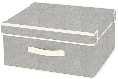 MSV MS4826 Aufbewahrungsbox Mikrowelle, Nicht gewebt, mit Deckel, Stoff, Gray, 41 x 35 x 20