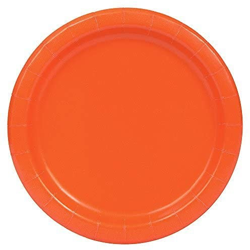 Party Buz WE VALUE YOUR TRUST 9 Round Dinnerware, Pack of 16 (Orange)