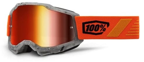 100% Accuri 2 Schrute Radbrille, Grau/Orange, verspiegelte Gläser Orange