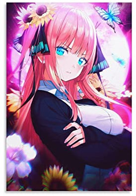 Nakano Nino Anime-Poster 5 Toubun No Hanayome 7 Poster Wandkunst Gemälde Leinwand Geschenk Wohnzimmer Drucke Schlafzimmer Dekor Poster Kunstwerke 20 x 30 cm