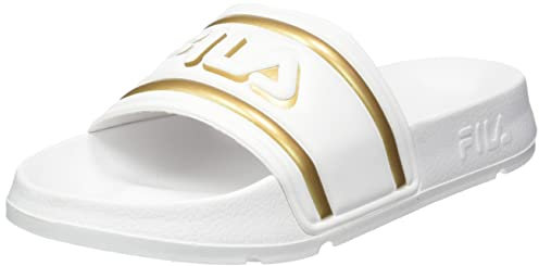 Fila Morro Bay Logo Slipper Wmn, Sandali scorrevoli Donna, White Gold, 42 EU