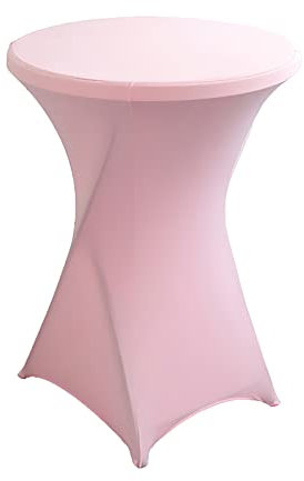 Stehtisch Hussen Stretch Hussen für Stehtische 80x110 cm,Spandex Stehtischhussen Elastische Tischdecke für Stehtische/Bistrotische,Verstärkung im Fußbereich rutschfest Waschbar,Rosa,1Pc B