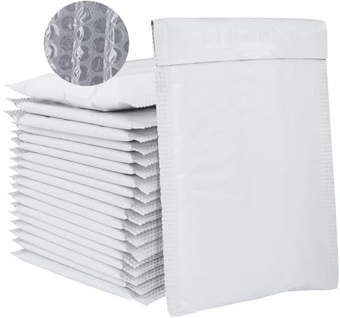 Versandtaschen Luftpolster Luftpolsterumschläge 13 x 18cm Gepolsterte Briefumschläge Selbstversiegelnde Bubble Mailers für Versand Verpackung und Aufbewahrung 50Stk (13 x 18cm, grau)