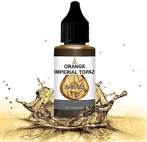 DD Composite Resin Inks Tinte Fluid Art Alkohol Ink hochkonzentriert Epoxidharz Kunst Design River Table Dish-Art, Menge:30ml, Resin Ink Color:ORANGE IMPERIAL TOPAZ