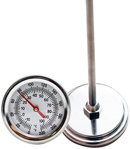 DAZZLEEX Kompost-Bodenthermometer, Edelstahl, Bodentemperatur-Tester, Stiellänge: 50 cm, Bodenthermometer für Boden, Kompost, Gartenerde