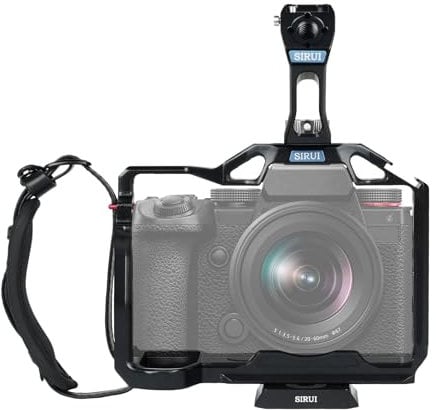 SIRUI Kamerakäfig für LUMIX S5II S5IIX Cage mit Oberem Handgriff für Arca-Swiss Kompatibel, 1/4-20 Gewindebohrungen, NATO-Schiene, Cold Shoe,3/8 Multi-Gewinde