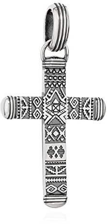 NKlaus 31mm Maori Kreuz 925 Sterling Silber polynesische Kettenanhänger teil oxidiert 14029