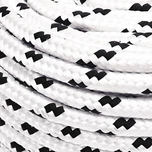 INLIFE 152766 Corde pour bateau tressée en polyester Blanc 8 mm x 25 m 1,12 kg