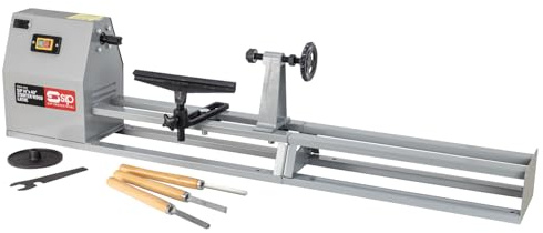 SIP 14 x 40 Wood Lathe 370W 4-Speed Benchtop Woodturning with Chisels