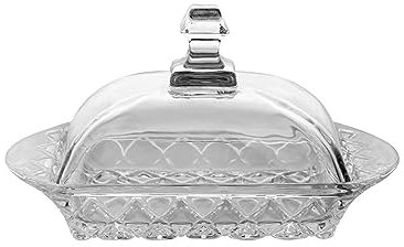 Beurrier Beurrier rectangulaire avec couvercle et beurrier en verre transparent anti-poussière Décoration de cuisine