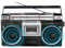 Tragbarer Stereo-Kassettenrekorder aus den 80er-Jahren mit 2 Lautsprechern, U-Disk/SD-Karte/TF-Karte, AC/DC-Stromversorgung, gleichmäßige Wiedergabegeschwindigkeit Black