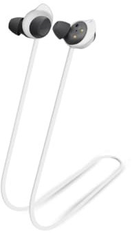 Earphone Lanyard Compatible for SAMSUNG GalaxyBuds FE, Silicone Wireless Earphones Neck Rope Anti-lost Headphones Strap Headset Wire Cable Earbud Neckband Cord String(Lanyard Only) (White)