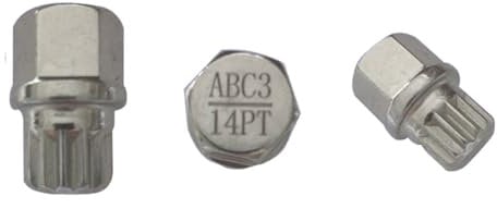 M&S Security Master Anti Theft Car Locking Wheel Nut Bolt Key Compatible with VW Volkswagen ABC 3/14 14 Spline for Caddy Golf Jetta Passat Polo Tiguan Touran Transporter