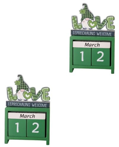 Ciieeo 2St Countdown zum irischen Tag Wohnkultur Gründekor Countdown-Kalender aus Holz kreativer Kalender schmücken Festival-Zubehör Dekorationen Ornamente