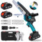 Mini Chainsaw Cordless,Battery Chainsaws with Oiler System,Cordless Chainsaw with Batteries, 2 Chains, 2024 Upgraded Brushless Electric saws to Cut Wood