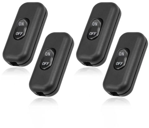 GZGXKJ 4 pcs Inline Switch Inline 2 Core 250V/6A for Lamps Small Light Switch Bipolar for Small Appliance Or Lamp