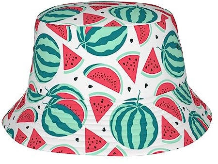 Fischerhut, Fischerhut, Fischerhut, Sonnenhut, Sonnenhut, Unisex, Erwachsene, Obst, Wassermelone, Outdoor, Reisen, Strand, Sonnenhut, Früchte Wassermelone, One size
