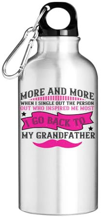 Atspauda Bouteille d'eau avec slogan « Grandfather inspired me » pour la fête des pères - Argent