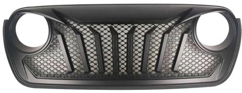 Front Kühlergrill Für Jeep Für Wrangler Für JL JL1071 2018 + Grill ABS Auto Kühlergrill Racing Grills Auto Zubehör Nebelscheinwerfer Gitter