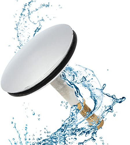 Badewannenstöpsel,Duschstöpsel,Abfluss-Stopfen Chrom aus massivem Messing inkl, Zubehör für Badewanne,Stöpsel Badewanne Chrom aus Messing mit Doppel Dichtung,Rostfrei Badewannen Stöpsel Badezimmer