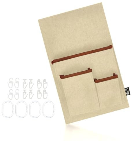 GranHin Gardinenorganizer Garda - Organizer für Camper, Wohnmobil und Wohnwagen (beige, M: 40cm x 24cm)