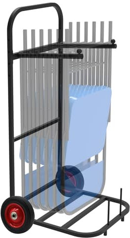 Klappstuhl und Tischwagen, kleiner Stuhl-Aufbewahrungswagen mit 12,7 cm Rädern, tragbare und schöne Lösung zum Aufbewahren und Bewegen eines Sets von Klappstühlen und Tischen mit 90 kg Tragkraft