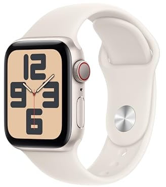 Apple Watch SE (2ª gen.) GPS + Cellular 40 mm Smartwatch con cassa in alluminio Galassia e Cinturino Sport Galassia - M/L. Tracker per il fitness e il sonno, app Battito, Rilevamento incidenti