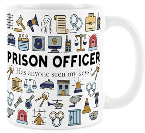 Prison Officer Mug - Humorous Jail Staff & Inmate Security Themed Novelty Gifts - Tea/Coffee Hot Drinks White Ceramic Cup Present