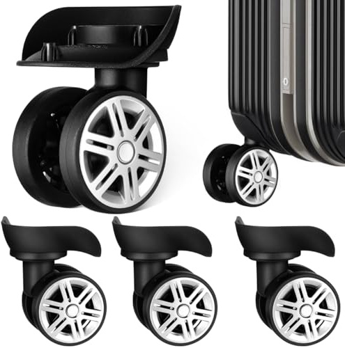 BESPORTBLE Suitcase Luggage Wheels Replacement Universal Wheel Caster Set for Trolley Case Quiet Rolling Easy Installation 4 pcs for Travel and Trunk Use