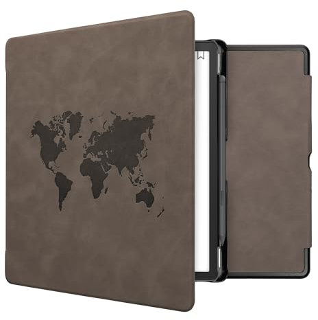 kwmobileÉtui Compatible avec Amazon Kindle Scribe (2022/2024) Coque - Étui à Rabat magnétique tabletteeReader Similicuir - Gris