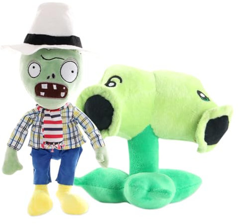 FISAPBXC Plants and Zombies Plush, Soft Stuffed Toys, Plush Toy, Cuddly Doll Kawaii Soft Plushie Dolls, Cuddly Toys for Children Home Decoration Children's Toys Boys Girls 2PCS