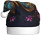 SSIULUS Weihnachtsmütze, Weinrebe, Schmetterling auf schwarzem Weihnachtsmann, Unisex, Samt, Weihnachtsmütze für Erwachsene, für Neujahrsparty