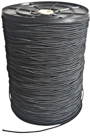dyck24 Gummiband, 2,2 mm Durchmesser, 5 Meter schwarz, Rund, Gummischnur, Gummikordel, Gummilitze, Elastische Schnur, Armbänder, Gummiseil, Expanderseil, Faden Rundgummi