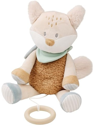 Nattou Aktiv-Kuscheltier aus Polyester, Fuchs, Mit Musik, Spieluhr, Ca. 24 cm, Flo, Oli & Ernest, Flo Mintgrün