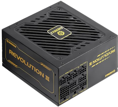 ENERMAX Revolution III 750 - Bloc d'alimentation PC entièrement modulaire - 750 Watts - 80 Plus Gold - Connecteur 600 W 12V-2x6 - Condensateurs 100% Japonais - Câbles gainés - Garantie 10 ans