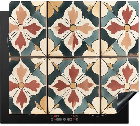 KitchenYeah© Herdabdeckplatte 60x52 cm Einteilig Abdeckplatten Cerankochfeld Abdeckung Ceranfeld Herdplattenabdeckung Induktionsmatte Dekorationen - Fliesen - Spanisch - Vintage