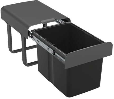 EKOTECH Abfallsammler EKKO 40 mit 34 (1x34) Liter Füllvolumen, Orion Grey, für 40 cm Schrankbreite
