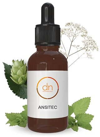 ANSITEC – Gotas Naturales con Hipérico, Valeriana y Melisa para el Sueño y Estrés | Relajante Natural con Magnesio y Vitaminas B6 y B12 | 100 ml