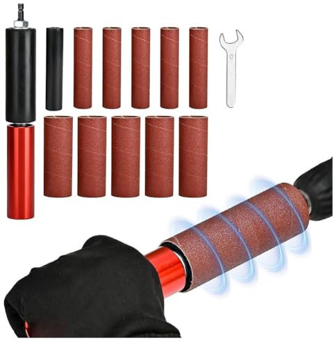 Nelsonerty Trommelschleifer-Set, Gummi-Schleifwalze für Bohrmaschine 4-1/2 X 1-1/2, Spindelschleifer-Adapter für Bohrmaschine
