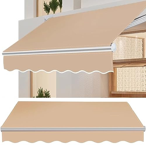 Retractable Awning Replacement Fabric 100% Polyester Canopy 280 g/m² Garden Veranda Cover 3x2.5m Beige Sunshade for Outdoor Patio UV Resistant Durable
