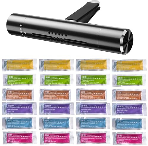 25 Stück Autoduft, Auto Lufterfrischer, Auto Duft Innenraum Ausgestattet Mit 24 Pcs Aromatherapie Sticks Entfernen Sie Effektiv Gerüche und Desodorieren Sie Das Lüftungsgitter im