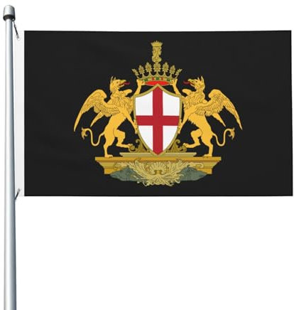 Bandiera Da Giardino Coat Of Arms Of Genoa Bandieradacortile Colore Vivido Bandiere Decorative Durevole Outdoor Bandiera Per Esterno Feste Festival 90X152CM