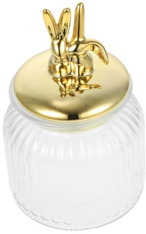 HOMOBABE Osterhasen-ohr Glasbehälter Mit Deckel Große Luftdichte Vorratsdose Für Süßigkeiten Tee Und Snacks Hochwertiger Dekorativer Glas-küchenaufbewahrungstopf Für Geschenke Und Hauswärmu