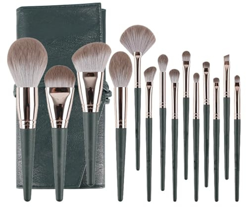 Make -up -Bürstenset 14 Stücke Pulver Pulver Rouge Reparaturpinsel, komplette Set von Schönheitswerkzeugen,