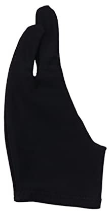 Holibanna 2Pcs Artist Drawing Gloves Black for Sketching Painting Tablet Use Sweat Reduces Friction for Graphics Tablets and Monitors