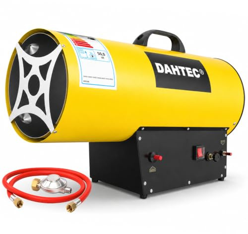 DAHTEC 30-50 kW Riscaldatore a Gas Cannone Termico Termoventilatore a Gas Potenza Regolabile Accensione Piezoelettrica