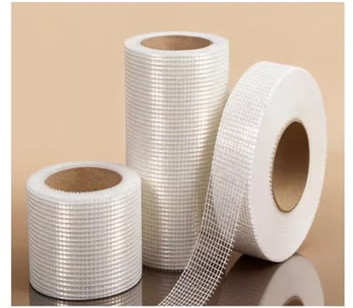 Rouleau de treillis en fibre de verre de 25 m (82 pi) : résistance et stabilité accrues for le renforcement des joints de fissures murales, de murs intérieurs et extérieurs et de plafonds.(9cm)